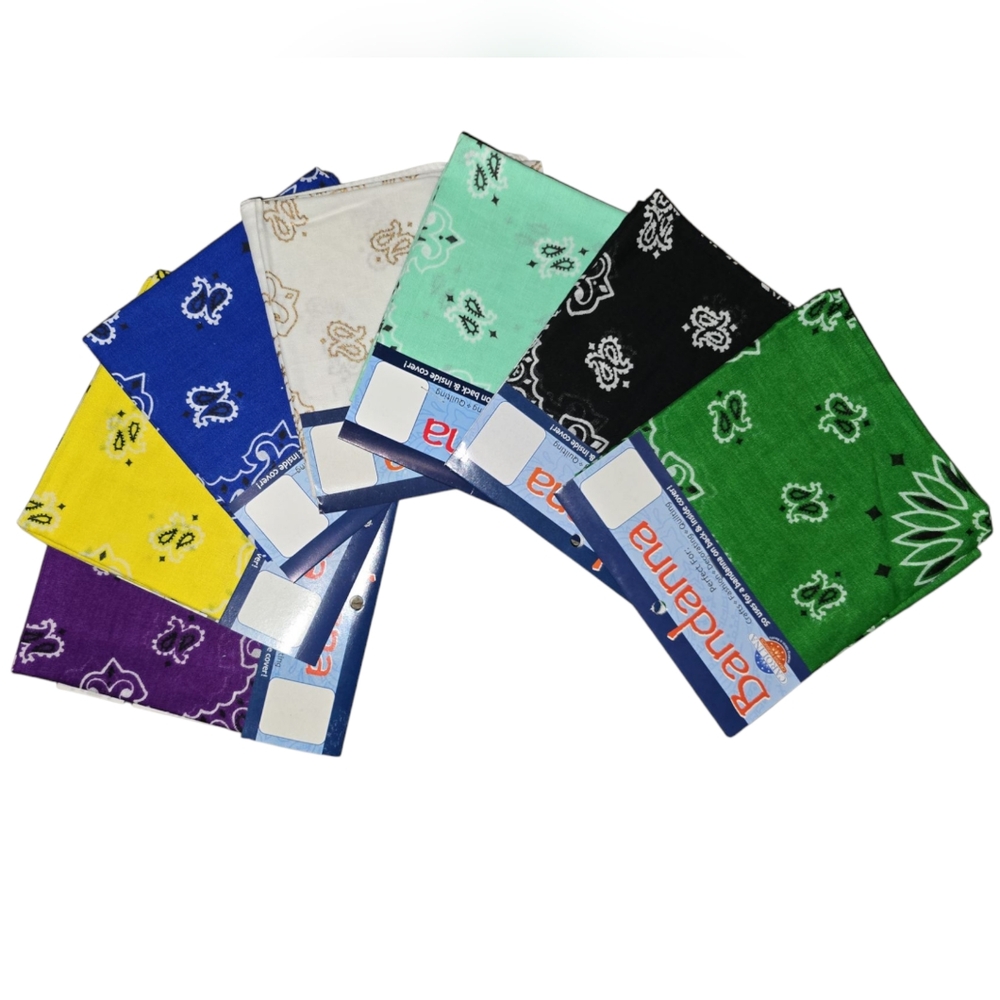 7pc Bandana Bundle Paisley Print